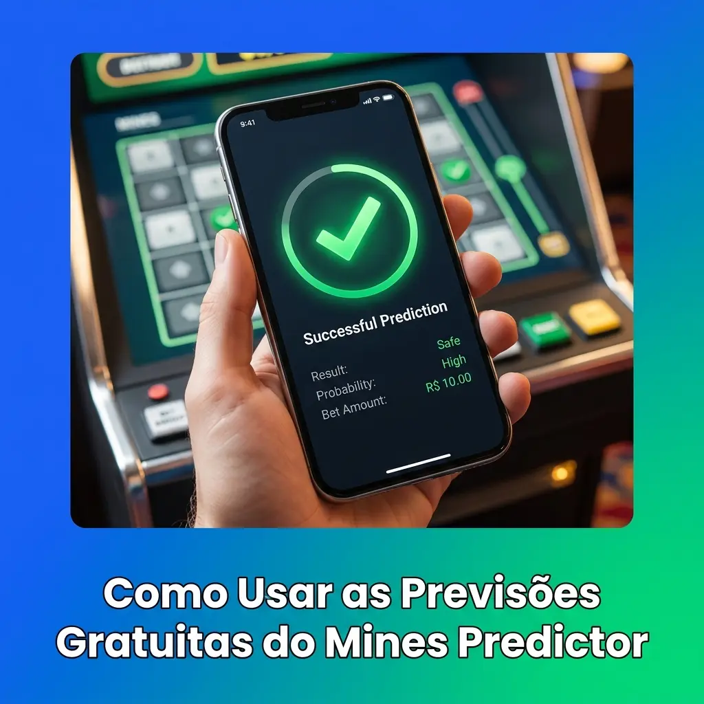 Tela do Mines Predictor mostrando sugestões em tempo real durante período de teste gratuito no cassino online